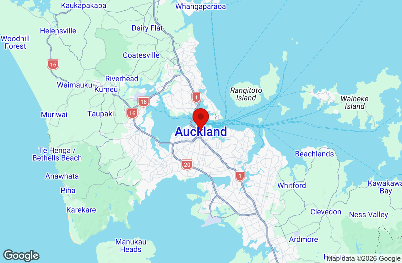 Map of the Auckland area served by Affordable Movers