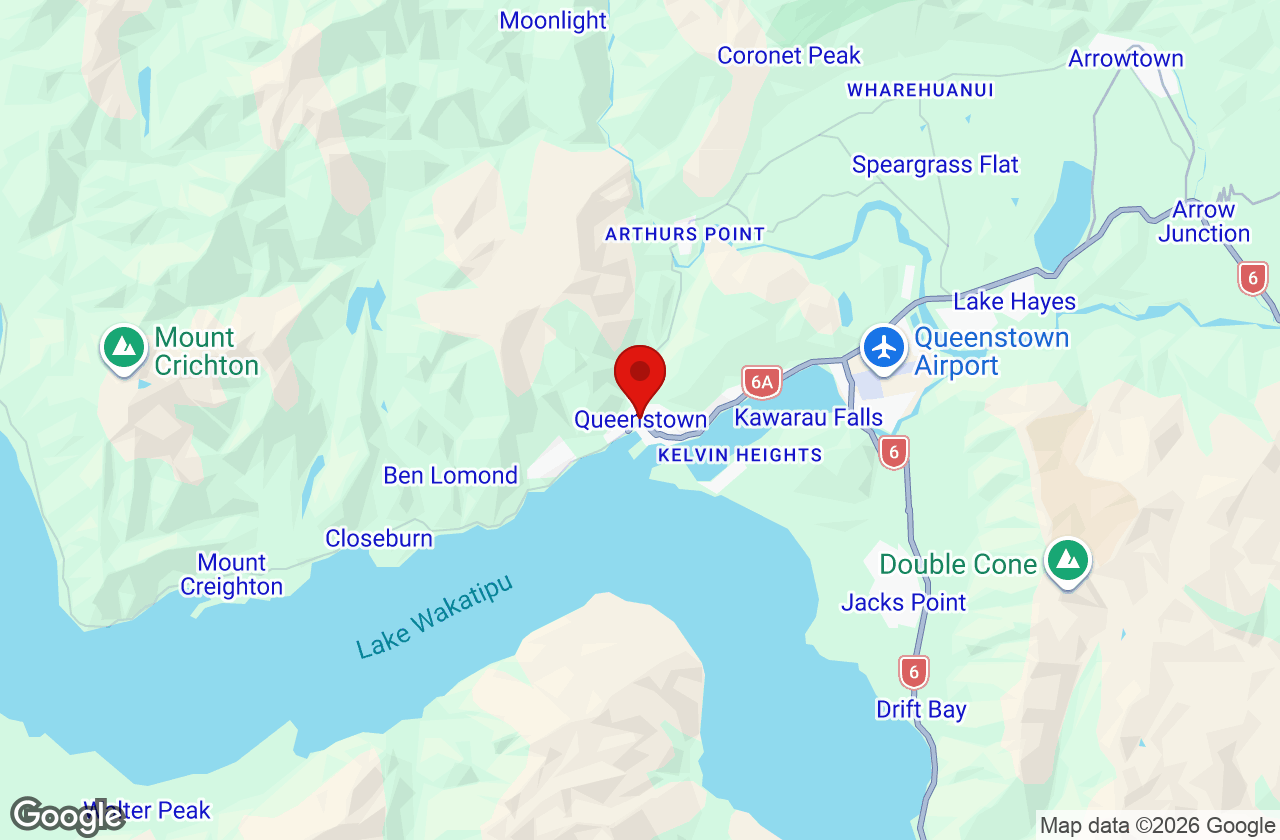 Map of the Queenstown area served by Affordable Movers