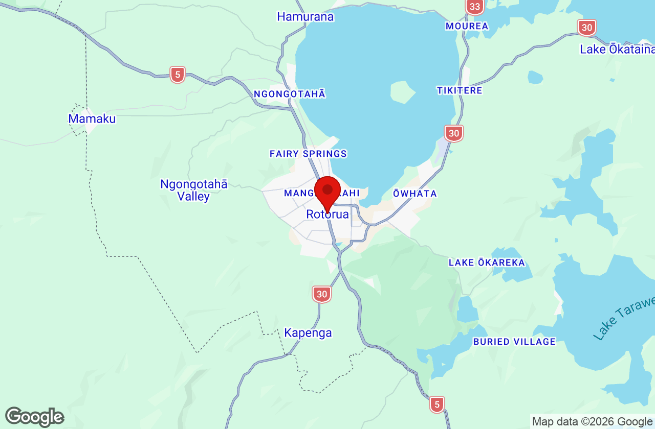 Map of the Rotorua area served by Affordable Movers